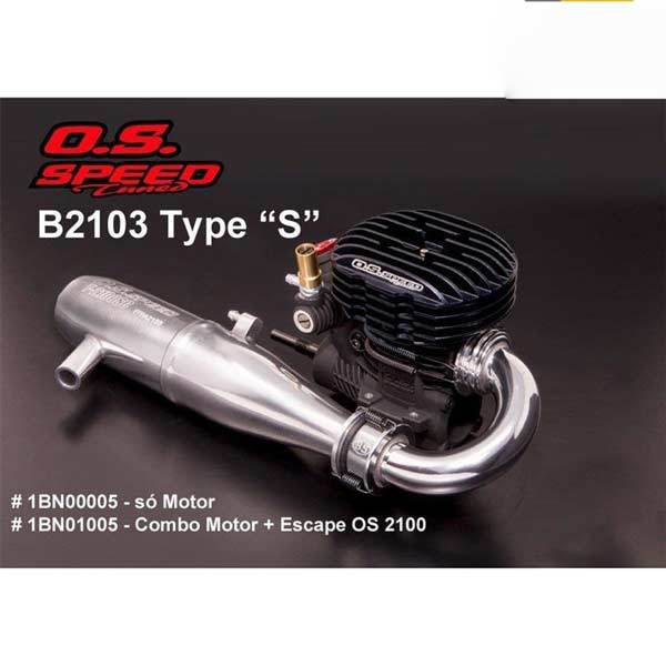 O.S. Speed B2103 42000RPM Buggy Nitro Engine with T-2100SC Pipe - enginediy