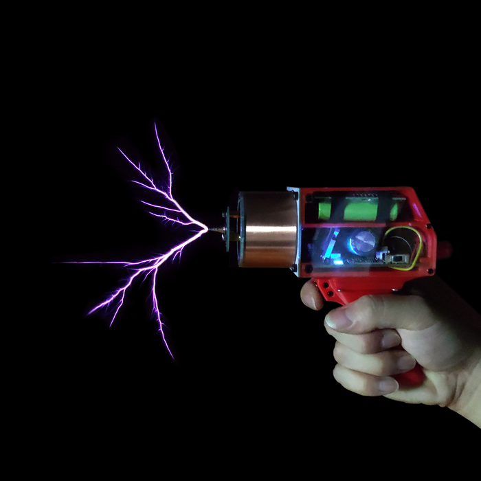 Handheld Tesla Coil with 10cm Long Arc Artificial Lightning Generator Educational Science Experiment - US Plug