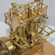 M30B 3.7CC Mini Retro Vertical Double-cylinder Reciprocating Double-acting Steam Engine Model Toys - EngineDIY