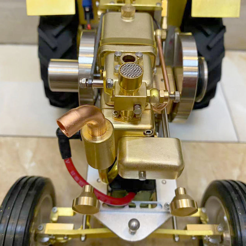 T12 Antique Roller Tractor Model with 1.6cc Mini Horizontal Single-cylinder Water-cooled Gasoline IC Engine - EngineDIY