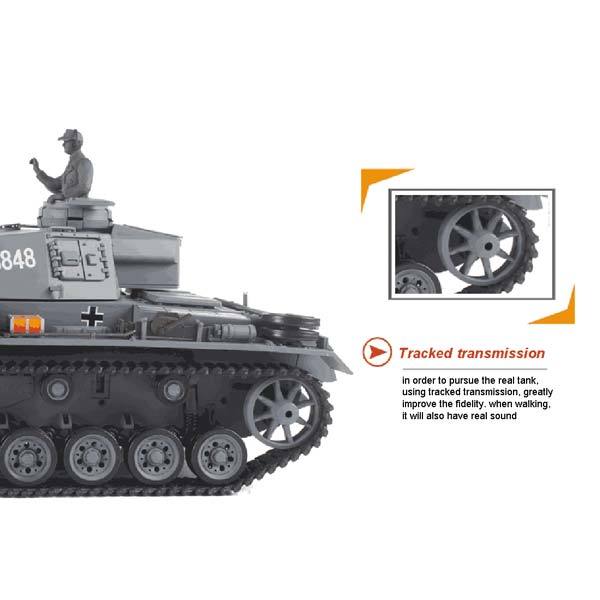 RC Tanks that Shoot BBS German III L Battle Tank with Smoke & Sound EngineDIY