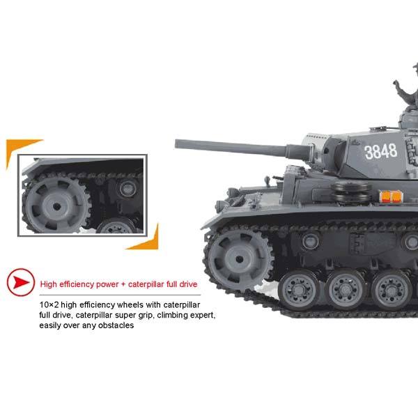 RC Tanks that Shoot BBS German III L Battle Tank with Smoke & Sound EngineDIY