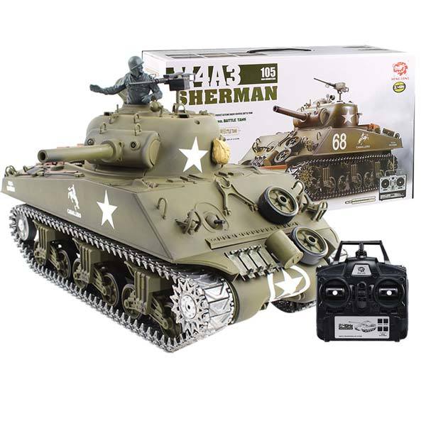 RC Tanks that Shoot BBS Metal M4A3 Sherman Tank with Smoke & Sound