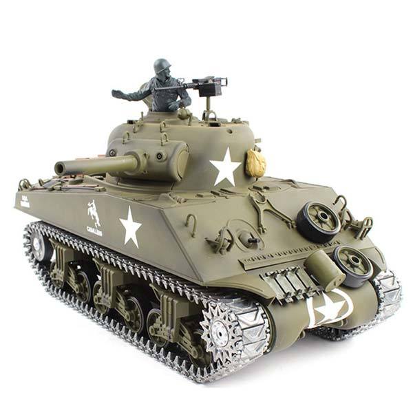 RC Tanks that Shoot BBS Metal 1/16 M4A3 Sherman Tank with Smoke & Sound - enginediy