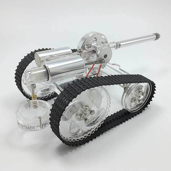 Stirling Engine Battle Tank External Combustion Engine Motor Model - Gift for Collection - enginediy