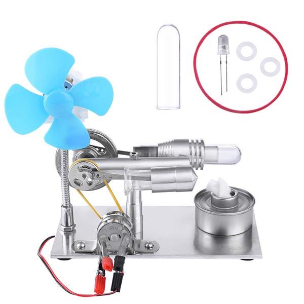 Stirling Engine Model with Fan and Bulb Electricity Generator Educational Toy - Enginediy - enginediy