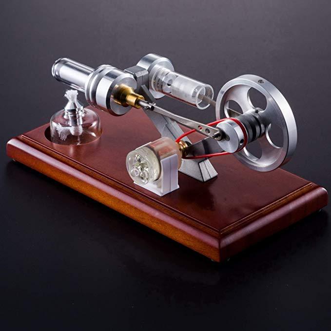 Stirling Engine Model 4 LED Light Stirling Engine Electricity Power Generator Education Toy - enginediy