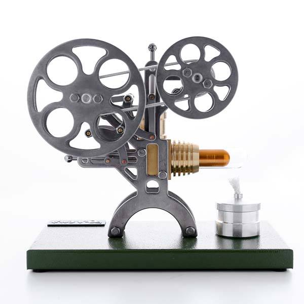 Stirling Engine Kit Retro Film Projector Engine Motor Model with Metal Base - Enginediy - enginediy