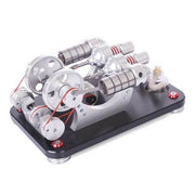 Stirling Engine Kit Two Cylinder Stirling Engine with Electricity Generator Model Gift Collection - enginediy