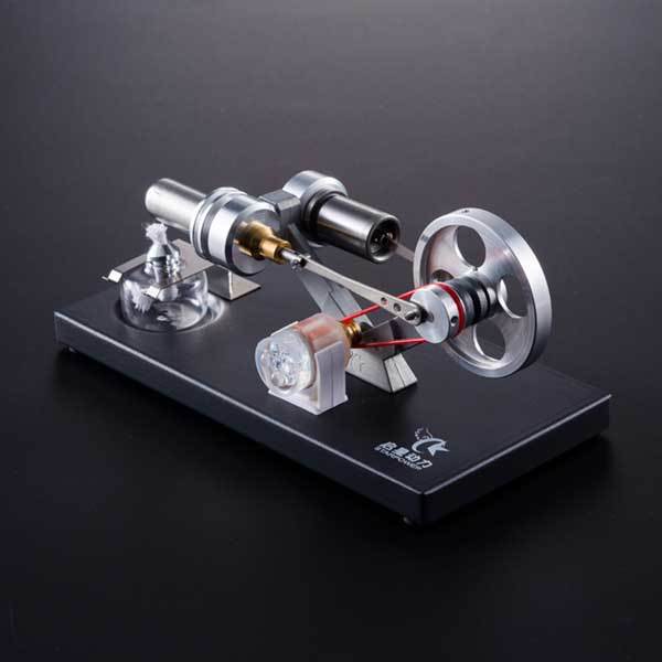 Stirling Engine Kit Unassembled Engine Kit Electricity Generator with 4 LED Light - Perfect Gift Choice - enginediy