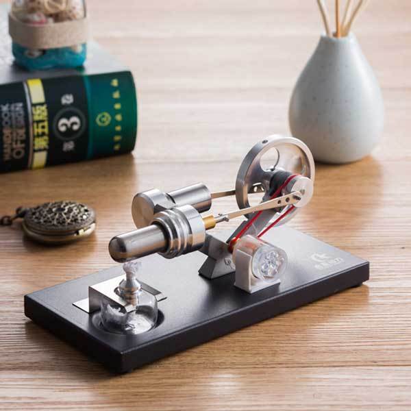 Stirling Engine Kit Unassembled Engine Kit Electricity Generator with 4 LED Light - Perfect Gift Choice - enginediy