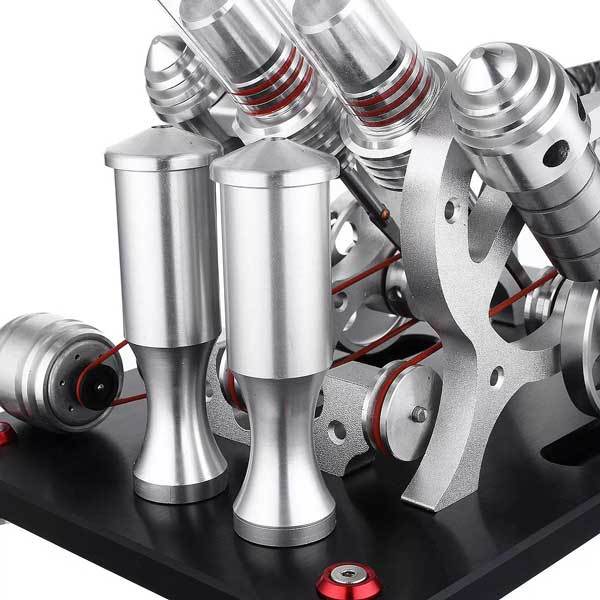 Stirling Engine Kit V4 4 Cylinder Stirling Engine External Combustion Engine Model - Enginediy - enginediy