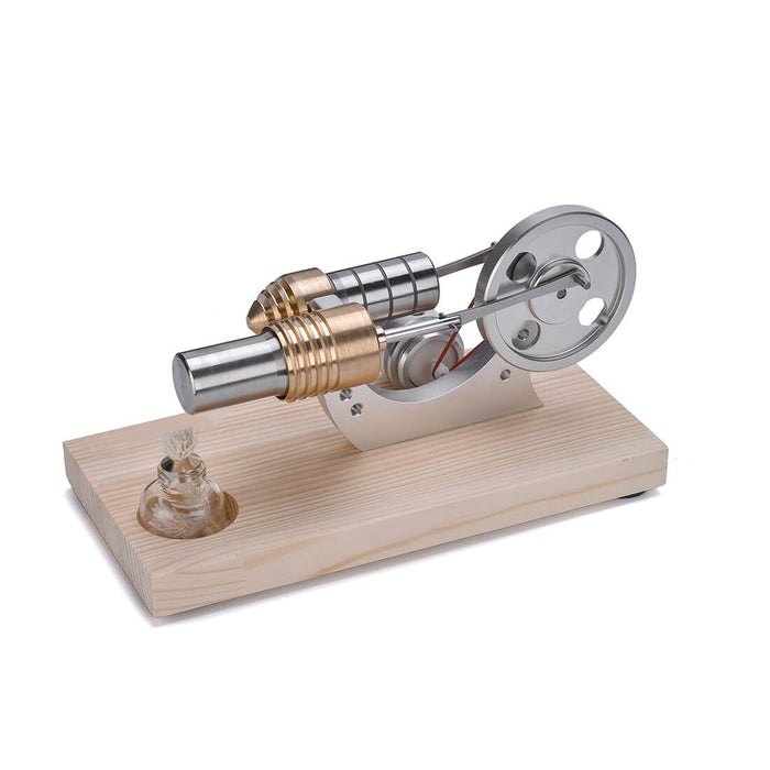 Stirling Engine Model with Wood Base LED Stirling Engine Electricity Generator Toy - Enginediy - enginediy