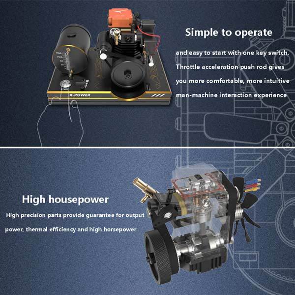 Toyan Engine FS-S100 4 Stroke RC Engine Kit Set with Toyan Base (All Start Kit Included) - enginediy