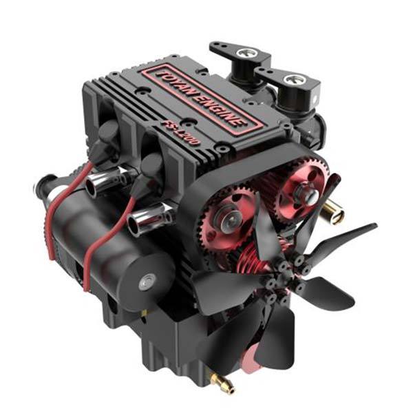 TOYAN FS-L200 Engine 2 Cylinder Four Stroke Nirto RC Engine Model Compatible With 1: 10 1: 12 1: 14 RC Car Vehicle RC Truck RC Boat - enginediy