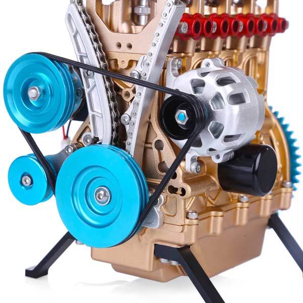 V4 Car Engine Assembly Kit Full Metal 4 Cylinder Car Engine Building Kit DM13-L4-T - enginediy