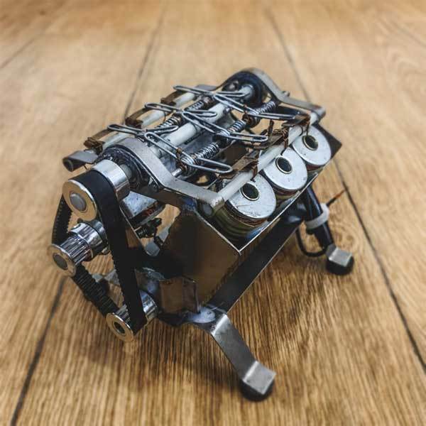 V6 Electromagnetic Motor Engine 12V DIY Runnable Generator for Science Project - Enginediy - enginediy