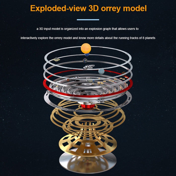 Orrery 3D Metal Planets Model Kit - Build Your Own Solar System - TECHING 400Pcs Metal Running Solar System Model Kit