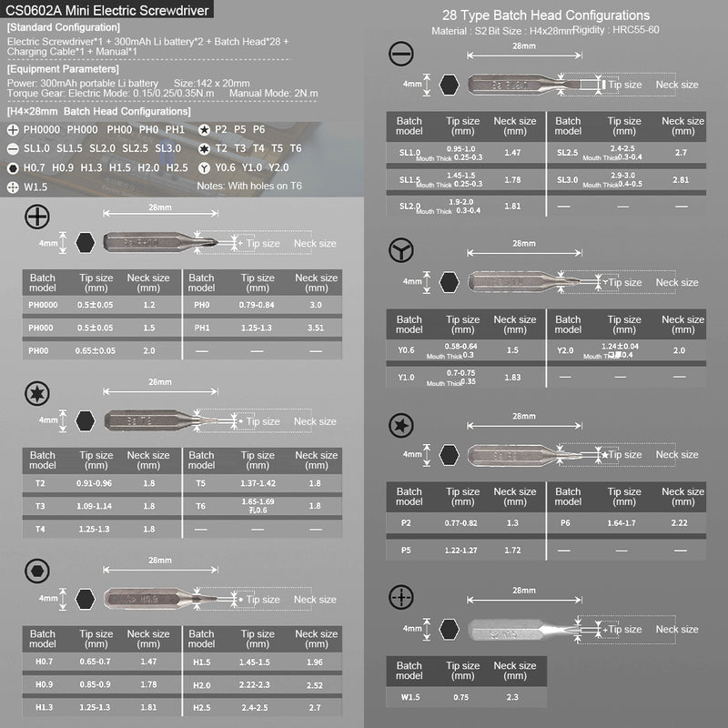 Mini Precision Electric Screwdriver Head Maintenance Tools DIY Tools Set for Models & Electronics - EngineDIY