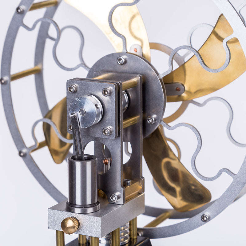 ENJOMOR Vintage 4-Blade Heat Powered Thermal Stove Fan Stirling Engine Physics Science Experiment Toy - EngineDIY