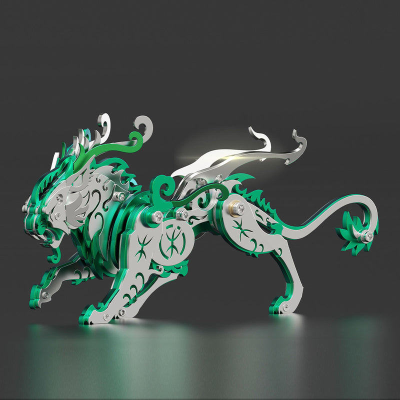 3D Puzzle DIY Model Kit Jigsaw Metal Tiger Model Ancient Chinese Beasts Mechanical Assembly Crafts - EngineDIY