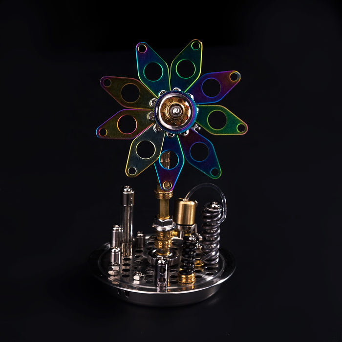3D Cyberpunk Metal Puzzle Steampunk Mechanical Flower Base DIY Model Toy Kits-100PCS