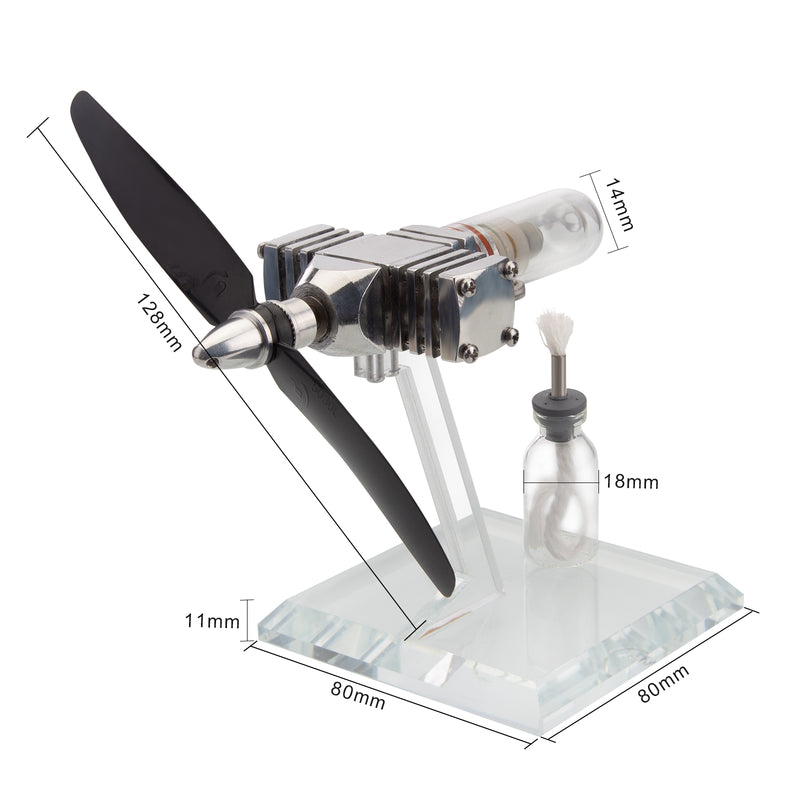 ENJOMOR Plane Head Stirling Engine Pocket Free-piston Motor External Combustion Engine Model Toy - EngineDIY