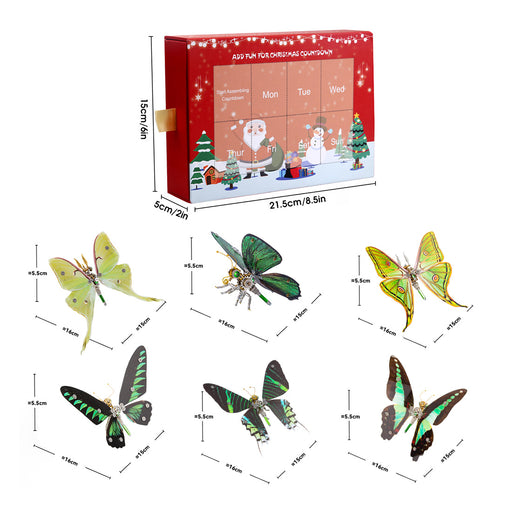 3D Metal Steampunk Craft Puzzle Mechanical Butterfly Model DIY Assembly Animal Jigsaw Puzzle Kit - Make Your Own Advent Calendar - Creative Gift-400PCS+
