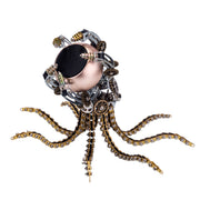 3D Metal Steampunk Galaxy Craft Puzzle Mechanical Octopus with Bluetooth Speaker Model DIY Assembly for Home Decor Creative Gift-1060PCS