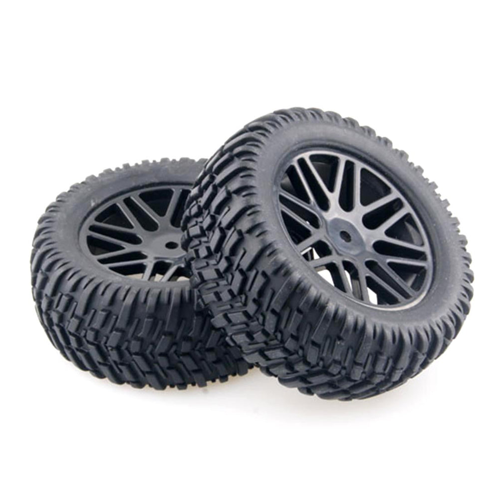 4Pcs Tyres with 12mm Adapter for HSP 1/10 94155 94170 94118 RC Short-Course Truck Rally Car - Random Color