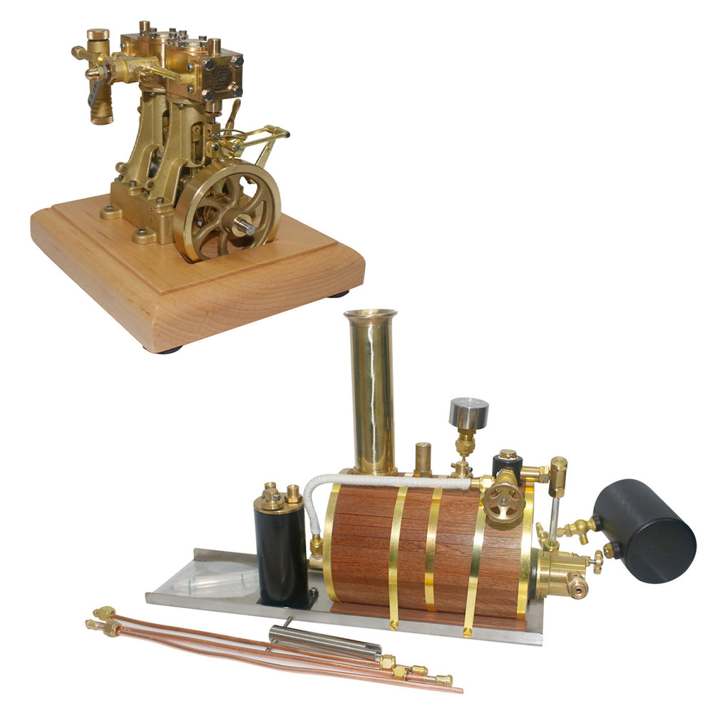 3.7CC Retro Reciprocating Steam Engine Model with 200ml Steam Boiler ...