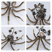 3D Metal Steampunk Galaxy Craft Puzzle Mechanical Octopus with 16 Colors Tap and Remote Control Lamp Model DIY Assembly for Home Decor Creative Gift-1060PCS