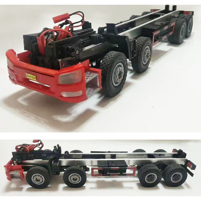 1/24 RC Truck 2.4G Full Scale RC Hydraulic Simulation 4 Front 8 Back Dump Truck Heavy Truck Model 2-speed Gearshift RTR