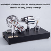 ENJOMOR Metal Gamma Hot-air Stirling Engine Model with Bulb Educational Toys Ideal Engine Model Gift for Your Kids-Enginediy - EngineDIY