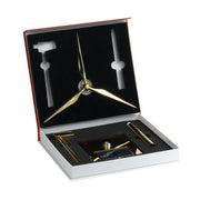 3D Metal Windmill Assembly Model Solar Powered Wind Turbine Model Golden - EngineDIY