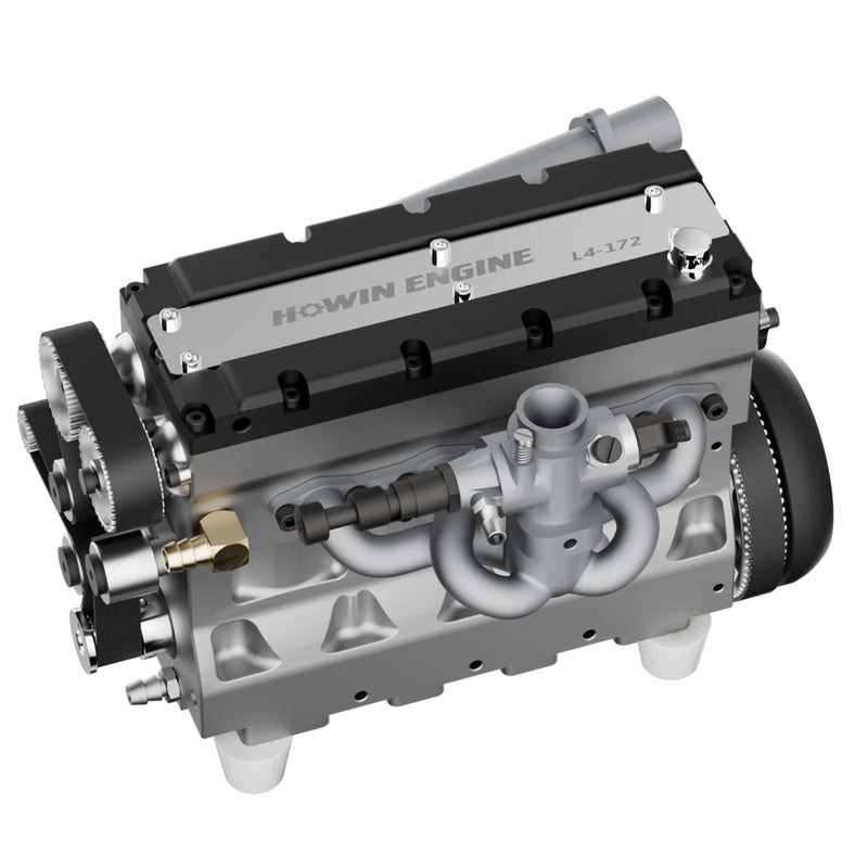 HOWIN L4 Engine 17.2cc SOHC Inline 4 Cylinder 4 Stroke Water-cooled Electric Nitro IC Engine Model - EngineDIY