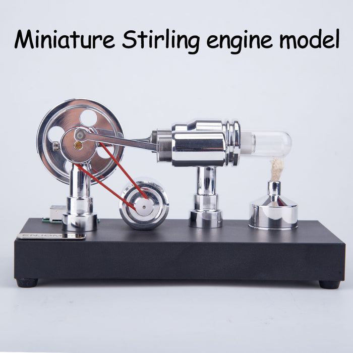 ENJOMOR Metal Gamma Hot-air Stirling Engine Model with Bulb Educational Toys Ideal Engine Model Gift for Your Kids-Enginediy