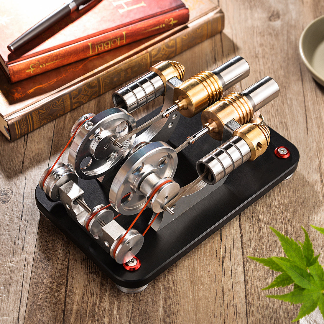 Stirling Engine 2-cylinder Parallel Metal Bootable Model Micro Externa ...
