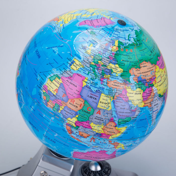 Illuminated Rotating World Globe for Kids with Stand Colorful Easy-Read High Clear Map, STEM Toy, Light Up Globe Lamp Educational Desktop Display STEM Toy
