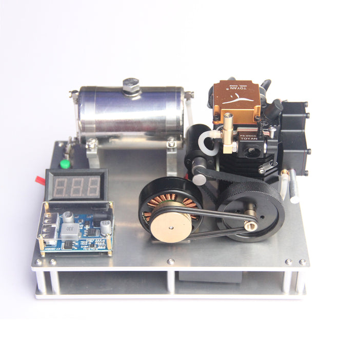 TOYAN Single Cylinder 4-stroke Assembled Methanol Engine Generator Model with Voltage Digital Display and 12V / 5V Dual USB Voltage Stabilizer - enginediy