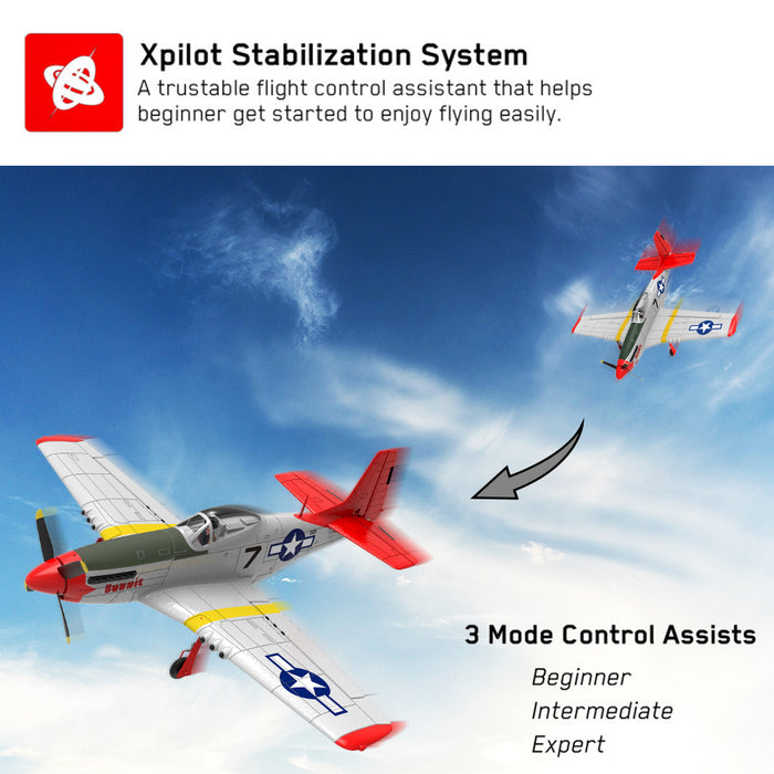 VOLANTEXRC P51D 650mm 2.4G RC EPO Fixed Wing Aircraft with Xpilot 6 Axis Gyroscope Helicopter for Beginner- RTF