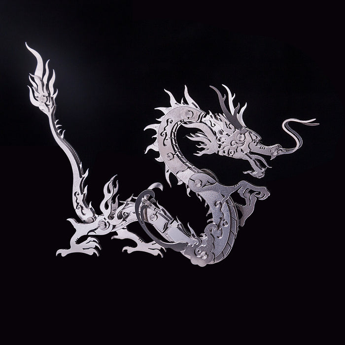 200Pcs+ DIY Metal Assembly Oriental Mythological Creatures Golden Chinese Dragon