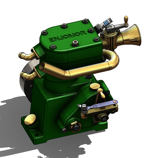 Moteur à tête plate ENJOMOR 10 cc, monocylindre, 4 temps, culasse en L, soupapes latérales, moteur à essence refroidi par eau, moteur à combustion interne