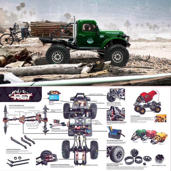 RGT EX86181 CRUSHER 1:10 RTR 4WD Electric All-terrain Climbing Car 2.4G RC Off-road Vehicle