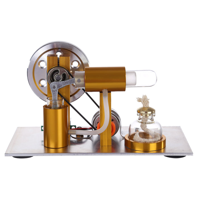 L-Shaped Stirling Engine Generator Model with Voltage Digital Display Meter and Bulb Science Experiment Educational Toy - Enginediy Customized - enginediy