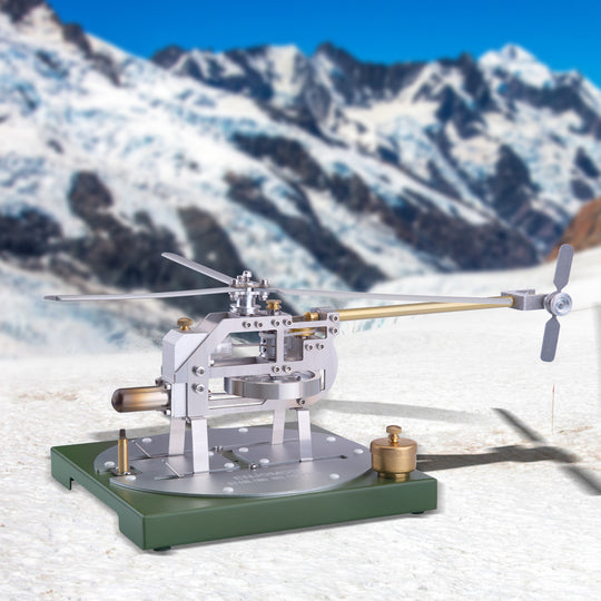 ENJOMOR Stirling-Helikopter-Modellbausatz, Gamma-Heißluft-Stirlingmotor-Modell, DIY-Montagemodell, STEM-Lernspielzeug