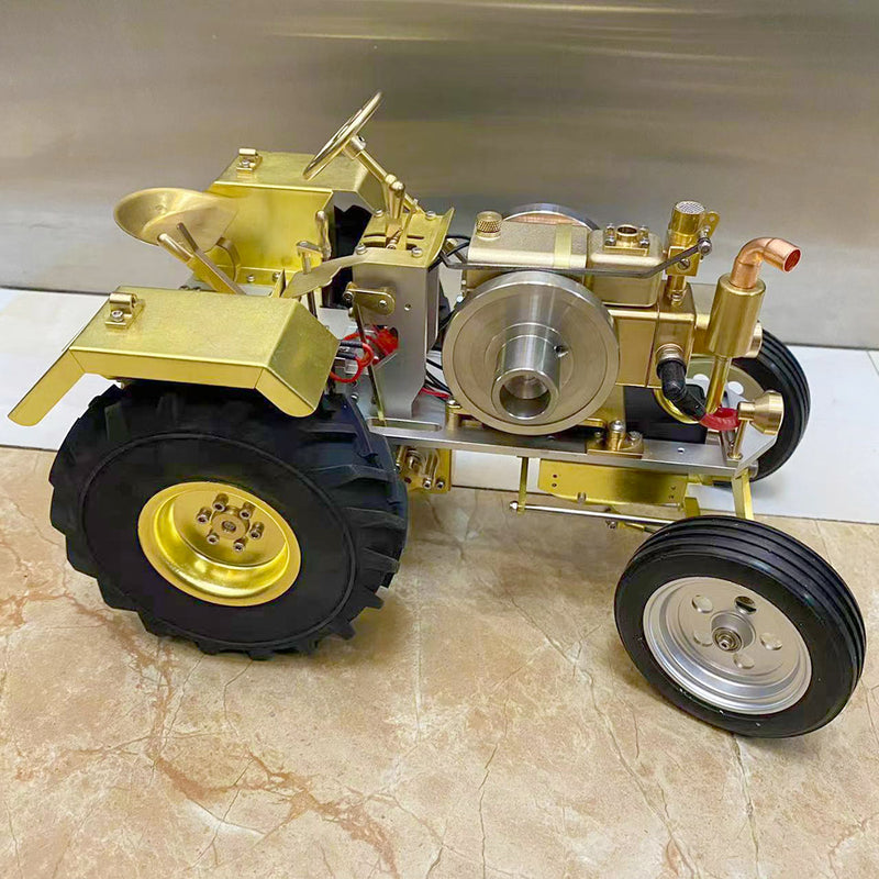 T12 Antique Roller Tractor Model with 1.6cc Mini Horizontal Single-cylinder Water-cooled Gasoline IC Engine - EngineDIY
