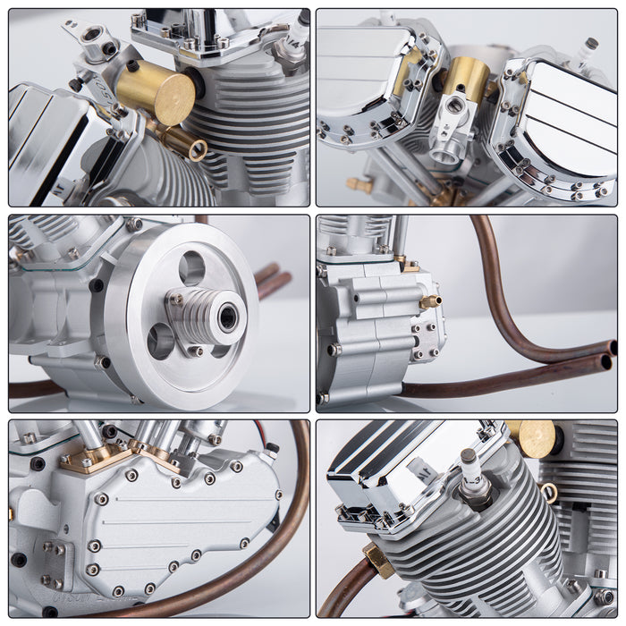CISON FG-VT9 9cc V2 Engine V-Twin Dual Cylinder 4-Stroke Air-Cooled Gasoline Engine Motorcycle RC Engine Model