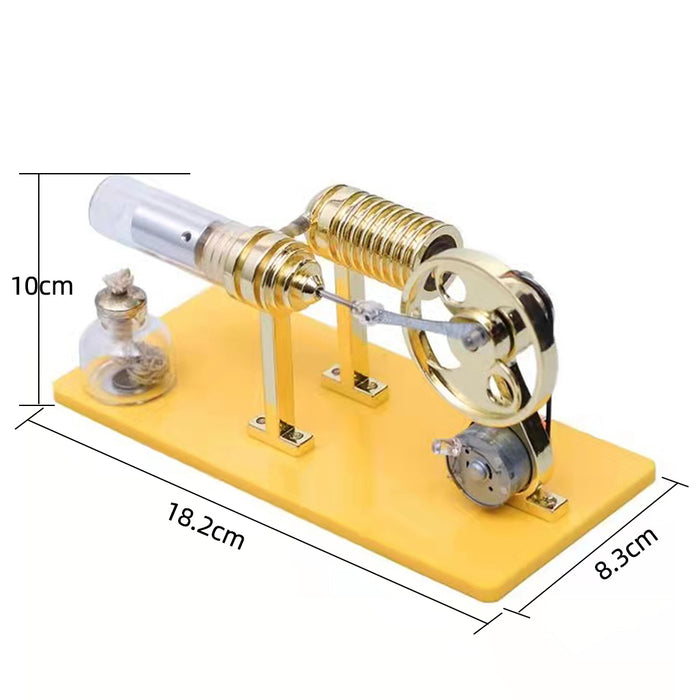 ENJOMOR Gamma Stirling Engine Kit Generator Model with LED Lights - Gift Collection