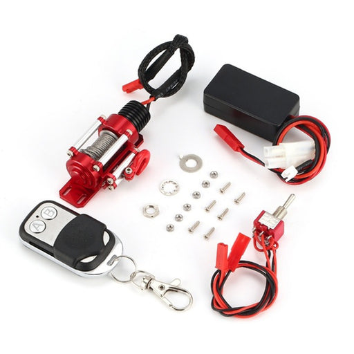 Metal Electric Winch Steel Rope Hook with Wireless Remote Controller for HSP 1/10 Traxxas Redcat HPI TAMIYA CC01 RC Crawler